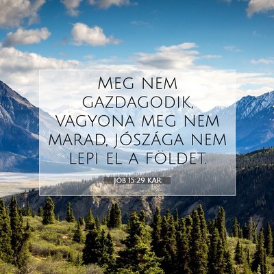 Picture 07 - Jób 15:29 KAR - Meg nem gazdagodik, vagyona meg nem marad, - Bible Verse Picture