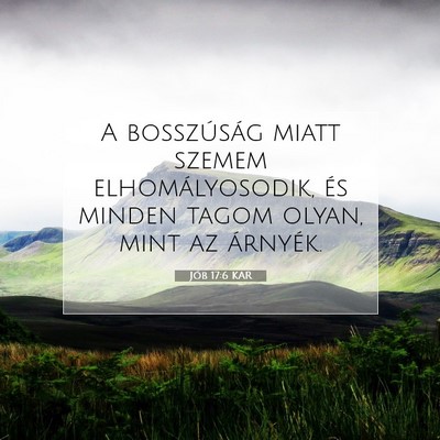 Picture 07 - Jób 17:6 KAR - A bosszúság miatt szemem elhomályosodik, és - Bible Verse Picture