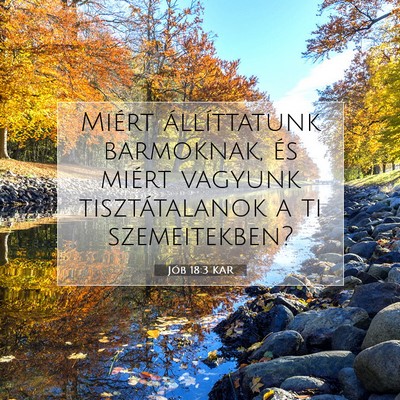 Picture 07 - Jób 18:3 KAR - Miért állíttatunk barmoknak, és miért - Bible Verse Picture