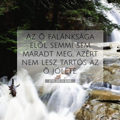 Picture 07 - Jób 20:21 KAR - Az õ falánksága elõl semmi sem maradt meg, - Bible Verse Picture