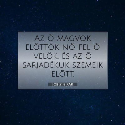 Picture 07 - Jób 21:8 KAR - Az õ magvok elõttök nõ fel õ velök, és az - Bible Verse Picture