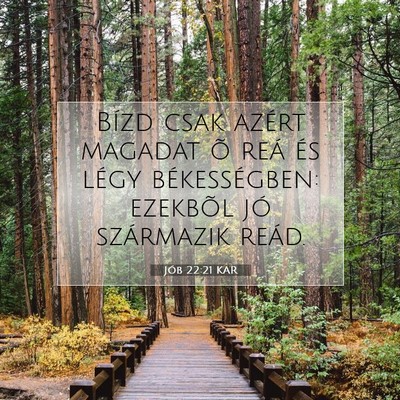 Picture 07 - Jób 22:21 KAR - Bízd csak azért magadat õ reá és légy - Bible Verse Picture