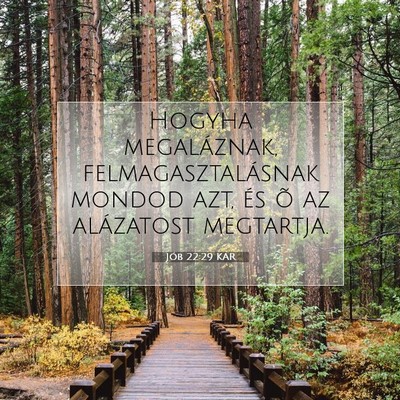 Picture 07 - Jób 22:29 KAR - Hogyha megaláznak, felmagasztalásnak mondod - Bible Verse Picture