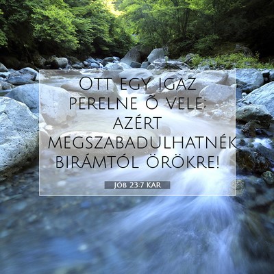 Picture 07 - Jób 23:7 KAR - Ott egy igaz perelne õ vele; azért - Bible Verse Picture