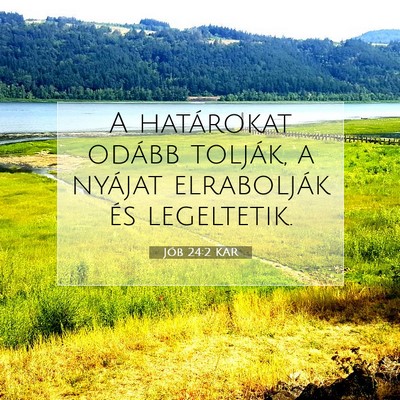 Picture 07 - Jób 24:2 KAR - A határokat odább tolják, a nyájat - Bible Verse Picture
