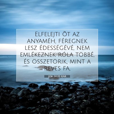 Picture 07 - Jób 24:20 KAR - Elfelejti õt az anyaméh, féregnek lesz - Bible Verse Picture