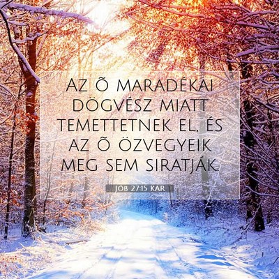 Picture 07 - Jób 27:15 KAR - Az õ maradékai dögvész miatt temettetnek el, - Bible Verse Picture