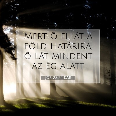 Picture 07 - Jób 28:24 KAR - Mert õ ellát a föld határira, õ lát mindent - Bible Verse Picture