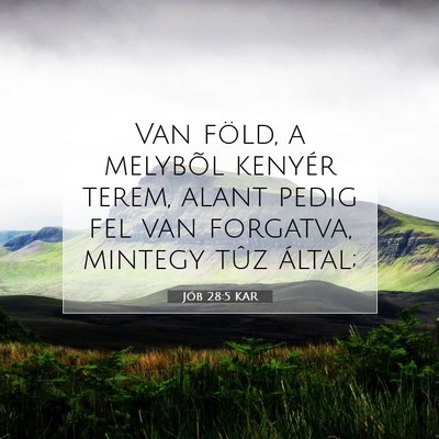 Picture 07 - Jób 28:5 KAR - Van föld, a melybõl kenyér terem, alant pedig - Bible Verse Picture
