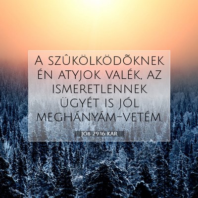 Picture 07 - Jób 29:16 KAR - A szûkölködõknek én atyjok valék, az - Bible Verse Picture