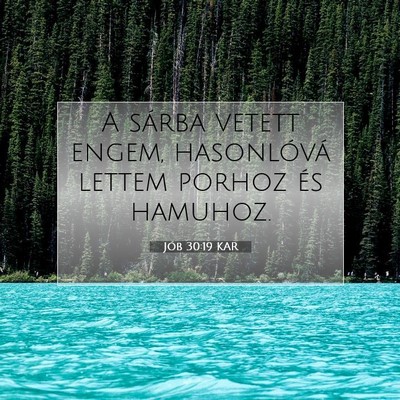 Picture 07 - Jób 30:19 KAR - A sárba vetett engem, hasonlóvá lettem porhoz - Bible Verse Picture