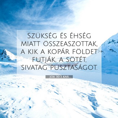 Picture 07 - Jób 30:3 KAR - Szükség és éhség miatt összeaszottak, a kik - Bible Verse Picture