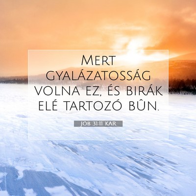 Picture 07 - Jób 31:11 KAR - Mert gyalázatosság volna ez, és birák elé - Bible Verse Picture
