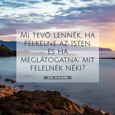 Picture 07 - Jób 31:14 KAR - Mi tevõ lennék, ha felkelne az Isten, és ha - Bible Verse Picture