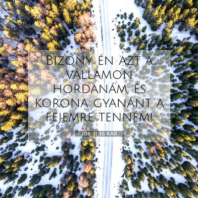 Picture 07 - Jób 31:36 KAR - Bizony én azt a vállamon hordanám, és korona - Bible Verse Picture