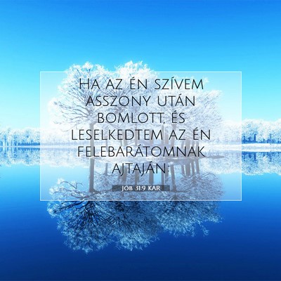 Picture 07 - Jób 31:9 KAR - Ha az én szívem asszony után bomlott, és - Bible Verse Picture