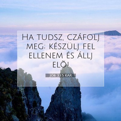 Picture 07 - Jób 33:5 KAR - Ha tudsz, czáfolj meg; készülj fel ellenem és - Bible Verse Picture