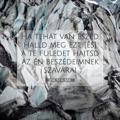 Picture 07 - Jób 34:16 KAR - Ha tehát van eszed, halld meg ezt, [és] a te - Bible Verse Picture