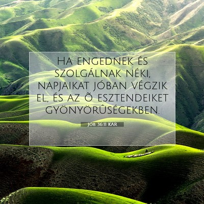 Picture 07 - Jób 36:11 KAR - Ha engednek és szolgálnak néki, napjaikat - Bible Verse Picture