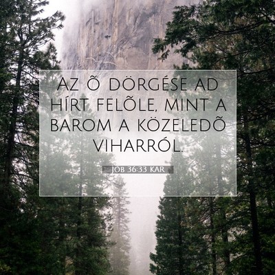 Picture 07 - Jób 36:33 KAR - Az õ dörgése ad hírt felõle, mint a barom a - Bible Verse Picture