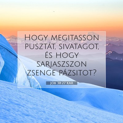 Picture 07 - Jób 38:27 KAR - Hogy megitasson pusztát, sivatagot, és hogy - Bible Verse Picture