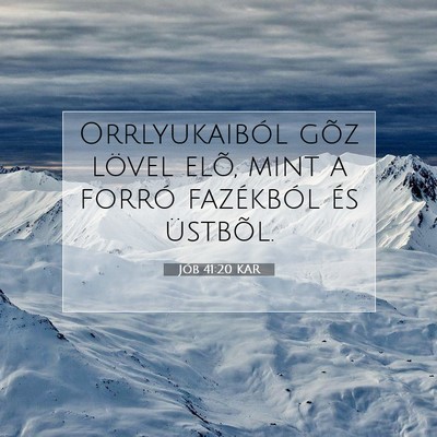 Picture 07 - Jób 41:20 KAR - Orrlyukaiból gõz lövel elõ, mint a forró - Bible Verse Picture