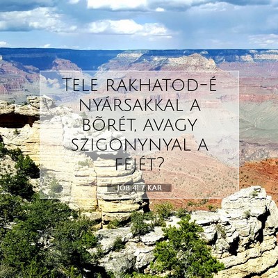 Picture 07 - Jób 41:7 KAR - Tele rakhatod-é nyársakkal a bõrét, avagy - Bible Verse Picture