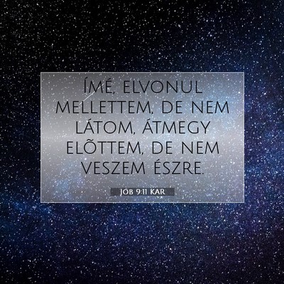 Picture 07 - Jób 9:11 KAR - Ímé, elvonul mellettem, de nem látom, átmegy - Bible Verse Picture