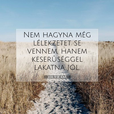 Picture 07 - Jób 9:18 KAR - Nem hagyna még lélekzetet se vennem, hanem - Bible Verse Picture