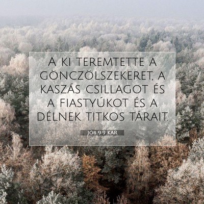 Picture 07 - Jób 9:9 KAR - A ki teremtette a gönczölszekeret, a kaszás - Bible Verse Picture