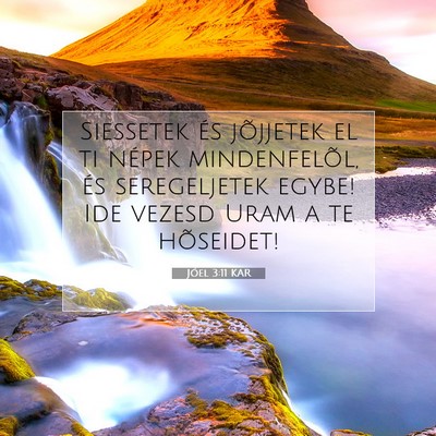 Picture 07 - Jóel 3:11 KAR - Siessetek és jõjjetek el ti népek - Bible Verse Picture