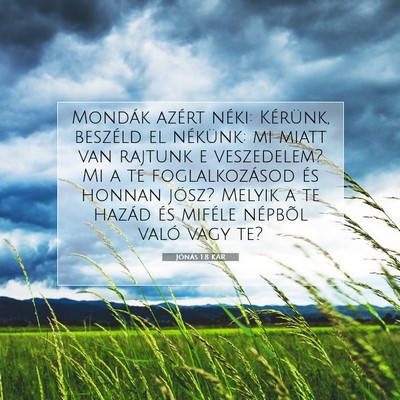 Picture 07 - Jónás 1:8 KAR - Mondák azért néki: Kérünk, beszéld el - Bible Verse Picture