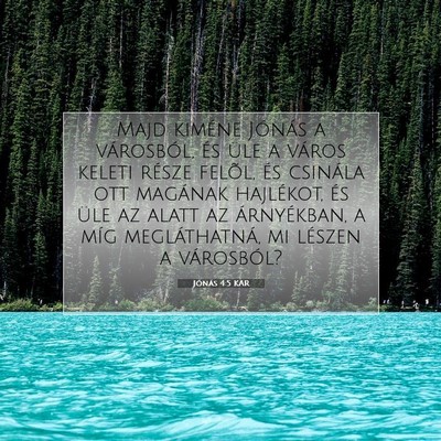 Picture 07 - Jónás 4:5 KAR - Majd kiméne Jónás a városból, és üle a - Bible Verse Picture