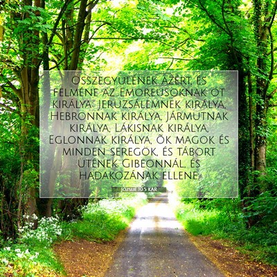 Picture 07 - Józsué 10:5 KAR - Összegyülének azért, és felméne az - Bible Verse Picture