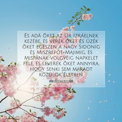 Picture 07 - Józsué 11:8 KAR - És adá õket az Úr Izráelnek kezébe, és - Bible Verse Picture