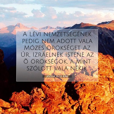 Picture 07 - Józsué 13:33 KAR - A Lévi nemzetségének pedig nem adott vala - Bible Verse Picture