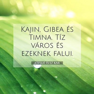 Picture 07 - Józsué 15:57 KAR - Kajin, Gibea és Timna. Tíz város és ezeknek - Bible Verse Picture