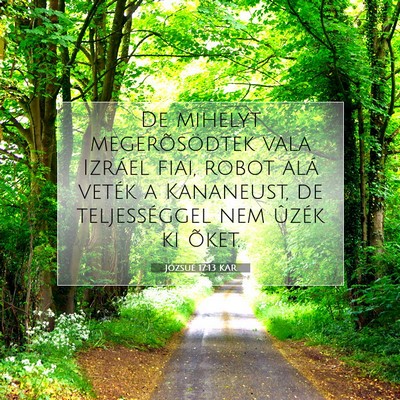 Picture 07 - Józsué 17:13 KAR - De mihelyt megerõsödtek vala Izráel fiai, - Bible Verse Picture