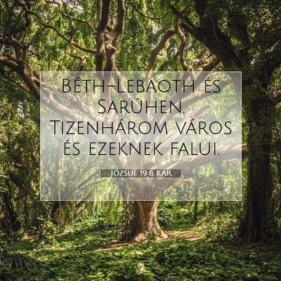 Picture 07 - Józsué 19:6 KAR - Béth-Lebaoth és Sarúhen. Tizenhárom város - Bible Verse Picture