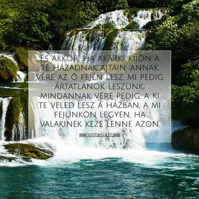 Picture 07 - Józsué 2:19 KAR - És akkor, ha akárki kijön a te házadnak - Bible Verse Picture