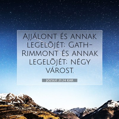 Picture 07 - Józsué 21:24 KAR - Ajjálont és annak legelõjét; Gath-Rimmont és - Bible Verse Picture