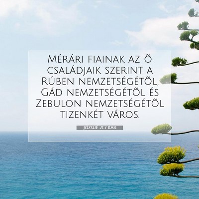 Picture 07 - Józsué 21:7 KAR - Mérári fiainak az õ családjaik szerint a - Bible Verse Picture