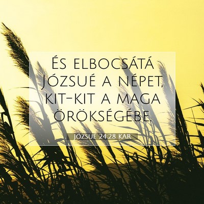 Picture 07 - Józsué 24:28 KAR - És elbocsátá Józsué a népet, kit-kit a maga - Bible Verse Picture
