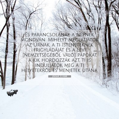 Picture 07 - Józsué 3:3 KAR - És parancsolának a népnek, mondván: Mihelyt - Bible Verse Picture