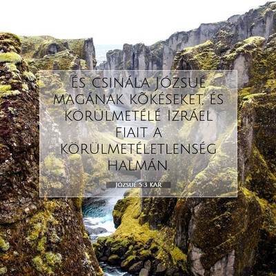 Picture 07 - Józsué 5:3 KAR - És csinála Józsué magának kõkéseket, és - Bible Verse Picture