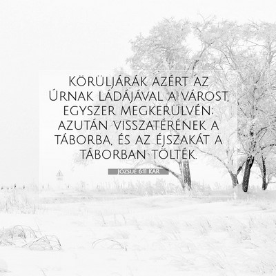 Picture 07 - Józsué 6:11 KAR - Körüljárák azért az Úrnak ládájával a - Bible Verse Picture