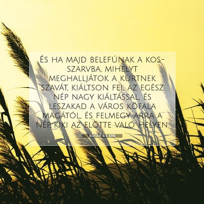Picture 07 - Józsué 6:5 KAR - És ha majd belefúnak a kos-szarvba, mihelyt - Bible Verse Picture