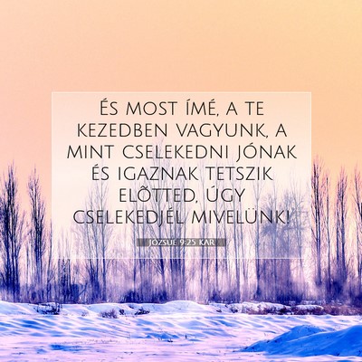 Picture 07 - Józsué 9:25 KAR - És most ímé, a te kezedben vagyunk, a mint - Bible Verse Picture