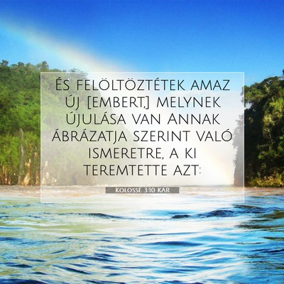 Picture 07 - Kolossé 3:10 KAR - És felöltöztétek amaz új [embert,] melynek - Bible Verse Picture