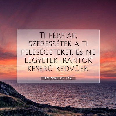 Picture 07 - Kolossé 3:19 KAR - Ti férfiak, szeressétek a ti feleségeteket, - Bible Verse Picture